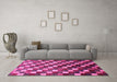 Machine Washable Checkered Pink Modern Rug in a Living Room, wshabs326pnk