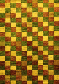 Checkered Yellow Modern Rug, abs326yw