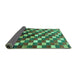 Sideview of Checkered Turquoise Modern Rug, abs326turq