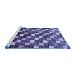 Sideview of Machine Washable Checkered Blue Modern Rug, wshabs326blu