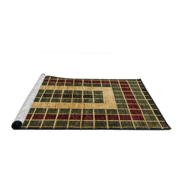 Sideview of Machine Washable Abstract Night Red Rug, wshabs327