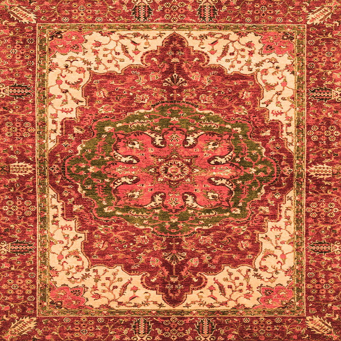 Square Persian Orange Traditional Rug, abs3270org