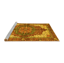 Sideview of Machine Washable Persian Yellow Traditional Rug, wshabs3270yw