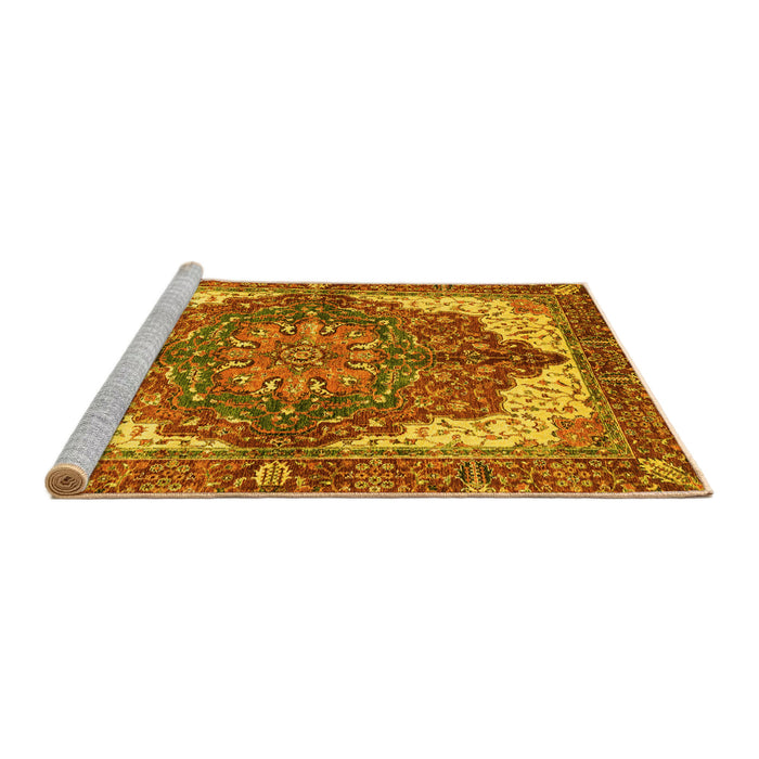 Sideview of Machine Washable Persian Yellow Traditional Rug, wshabs3270yw