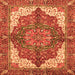 Square Machine Washable Persian Orange Traditional Area Rugs, wshabs3270org