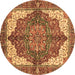 Round Persian Brown Traditional Rug, abs3270brn