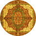 Round Persian Yellow Traditional Rug, abs3270yw