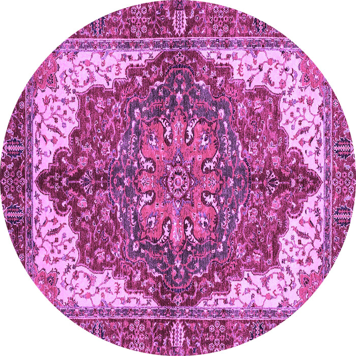 Round Persian Purple Traditional Rug, abs3270pur