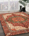 Abstract Red Persian Rug in Family Room, abs3270