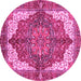 Round Machine Washable Persian Pink Traditional Rug, wshabs3270pnk