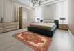 Abstract Red Persian Rug in a Bedroom, abs3270