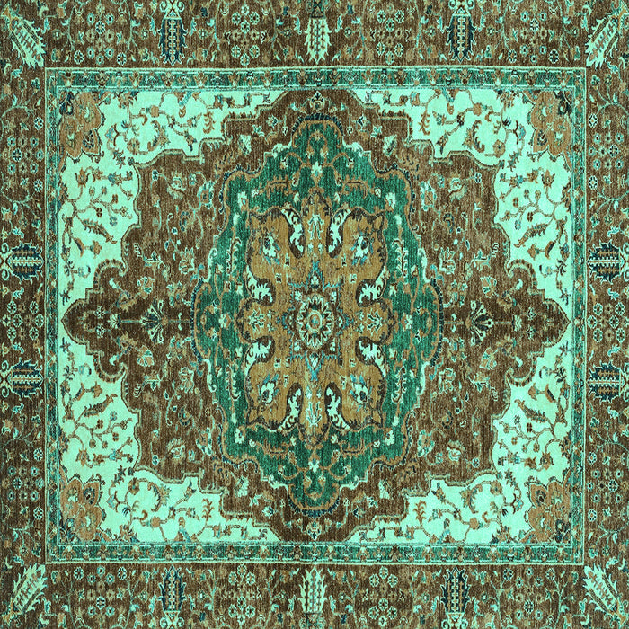 Square Persian Turquoise Traditional Rug, abs3270turq