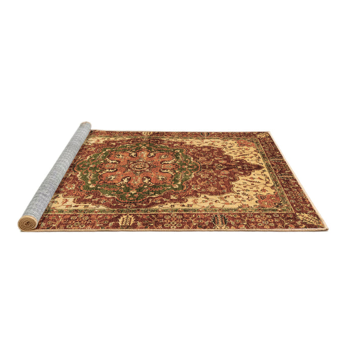 Sideview of Machine Washable Persian Brown Traditional Rug, wshabs3270brn
