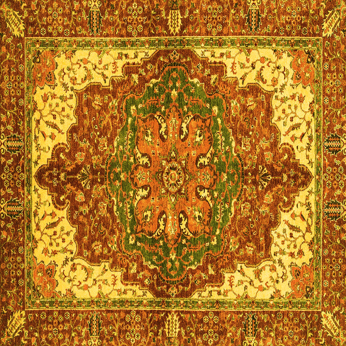 Square Persian Yellow Traditional Rug, abs3270yw