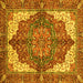 Square Persian Yellow Traditional Rug, abs3270yw