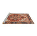 Sideview of Machine Washable Abstract Saffron Red Rug, wshabs3271