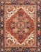 Machine Washable Abstract Saffron Red Rug, wshabs3271