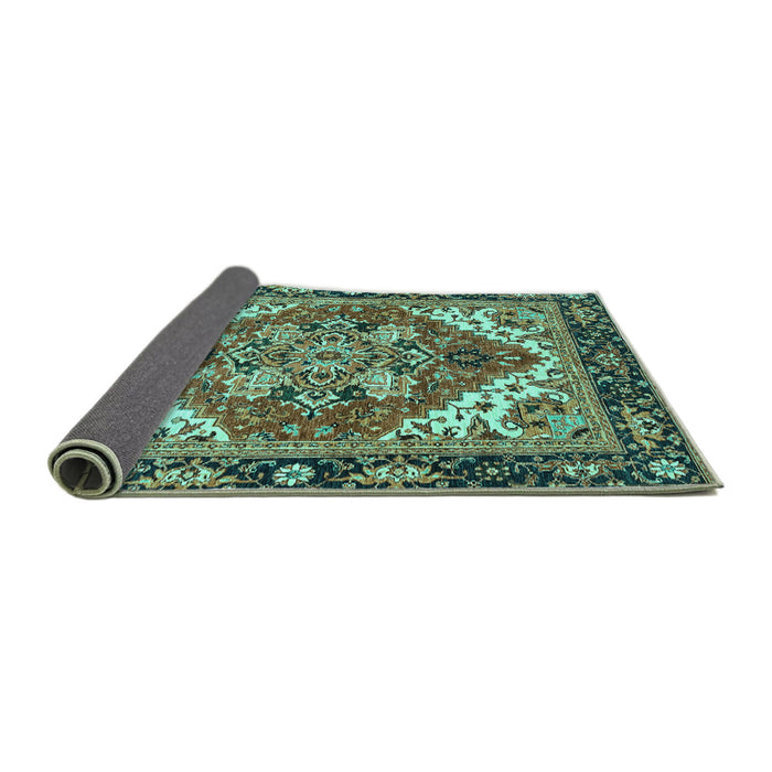 Sideview of Persian Turquoise Traditional Rug, abs3271turq