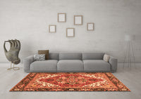 Machine Washable Persian Orange Traditional Rug, wshabs3271org