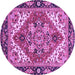 Round Persian Purple Traditional Rug, abs3271pur