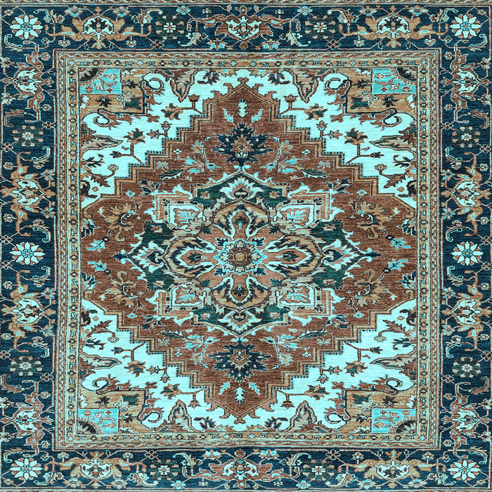 Square Persian Light Blue Traditional Rug, abs3271lblu