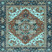 Square Persian Light Blue Traditional Rug, abs3271lblu