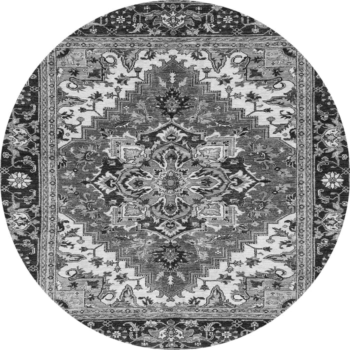 Round Machine Washable Persian Gray Traditional Rug, wshabs3271gry