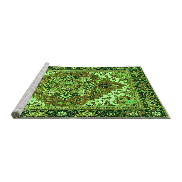 Sideview of Machine Washable Persian Green Traditional Area Rugs, wshabs3271grn
