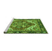 Sideview of Machine Washable Persian Green Traditional Area Rugs, wshabs3271grn