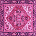 Square Machine Washable Persian Pink Traditional Rug, wshabs3271pnk