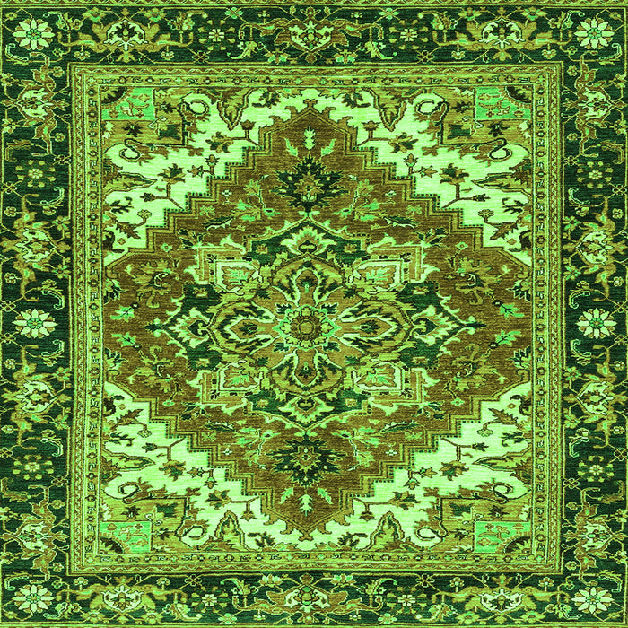Square Persian Green Traditional Rug, abs3271grn