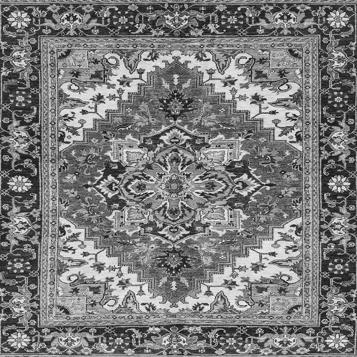 Square Machine Washable Persian Gray Traditional Rug, wshabs3271gry