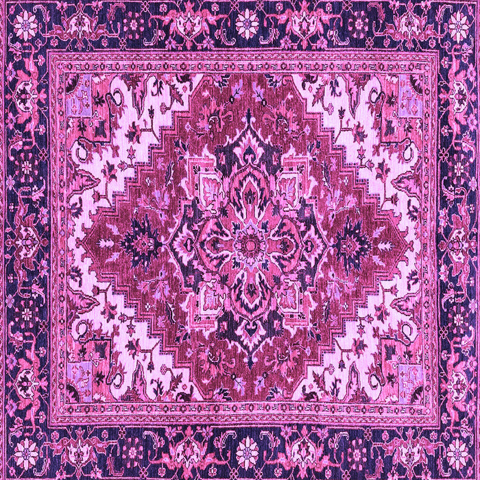 Square Machine Washable Persian Purple Traditional Area Rugs, wshabs3271pur
