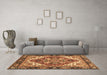 Machine Washable Persian Brown Traditional Rug in a Living Room,, wshabs3271brn