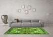 Machine Washable Persian Green Traditional Area Rugs in a Living Room,, wshabs3271grn