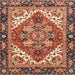 Square Abstract Saffron Red Persian Rug, abs3271