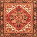 Square Persian Orange Traditional Rug, abs3271org