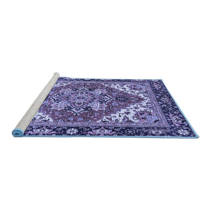 Sideview of Machine Washable Persian Blue Traditional Rug, wshabs3271blu