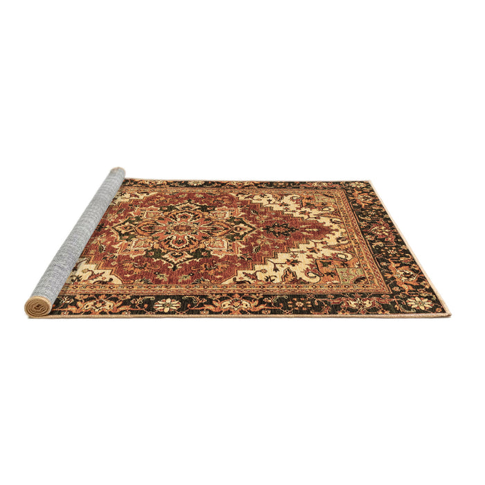 Sideview of Machine Washable Persian Brown Traditional Rug, wshabs3271brn