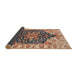 Sideview of Abstract Chestnut Brown Geometric Rug, abs3272