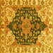 Square Geometric Yellow Traditional Rug, abs3272yw