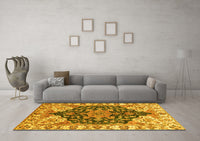 Machine Washable Geometric Yellow Traditional Rug, wshabs3272yw