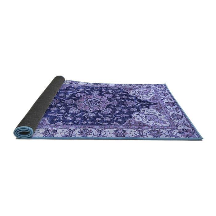 Sideview of Geometric Blue Traditional Rug, abs3272blu