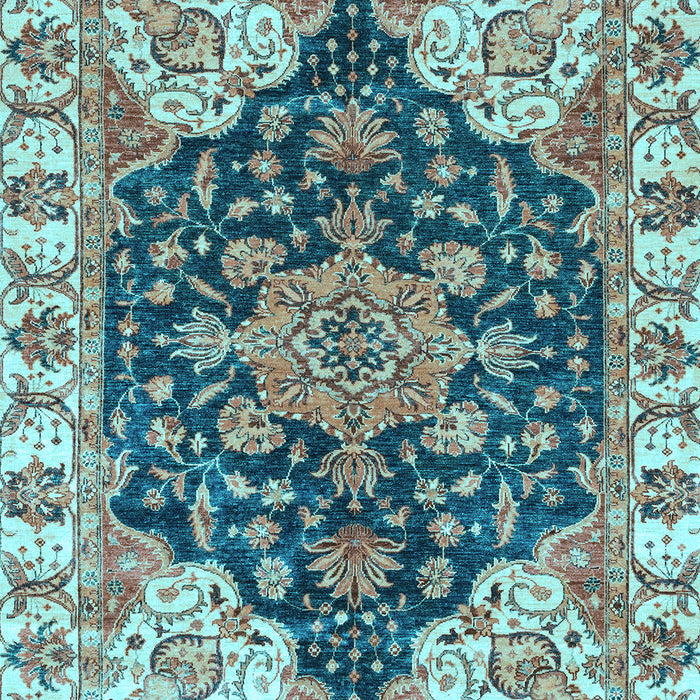 Machine Washable Geometric Light Blue Traditional Rug, wshabs3272lblu