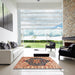 Square Machine Washable Abstract Chestnut Brown Rug in a Living Room, wshabs3272