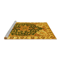 Sideview of Machine Washable Geometric Yellow Traditional Rug, wshabs3272yw