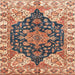 Square Abstract Chestnut Brown Geometric Rug, abs3272