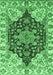 Machine Washable Geometric Emerald Green Traditional Area Rugs, wshabs3272emgrn