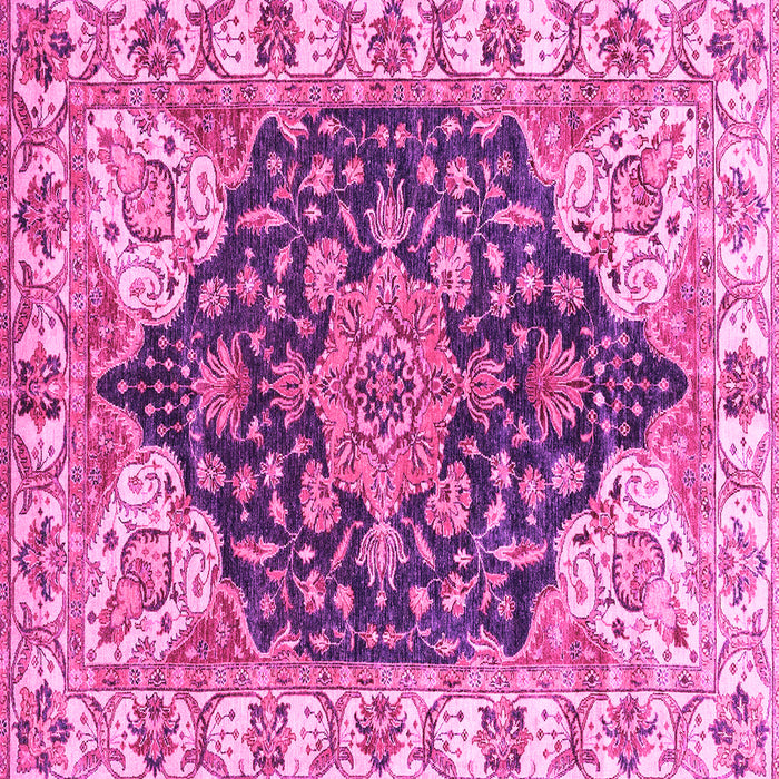 Square Machine Washable Geometric Pink Traditional Rug, wshabs3272pnk