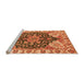 Sideview of Machine Washable Geometric Orange Traditional Area Rugs, wshabs3272org